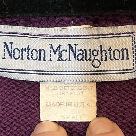Norton McNaughton Sweater Women S Purple Floral Vintage Boho Western Granny 80s - Picture 2 of 12